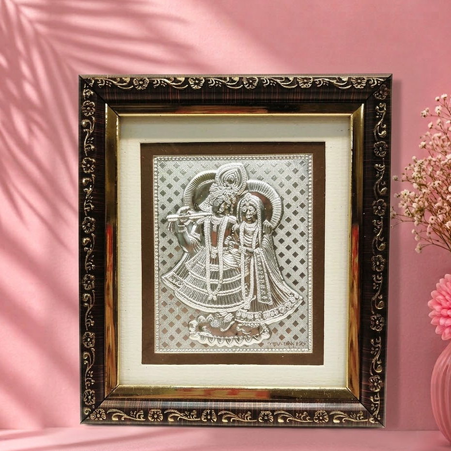 Silver Radha Krishn Frame